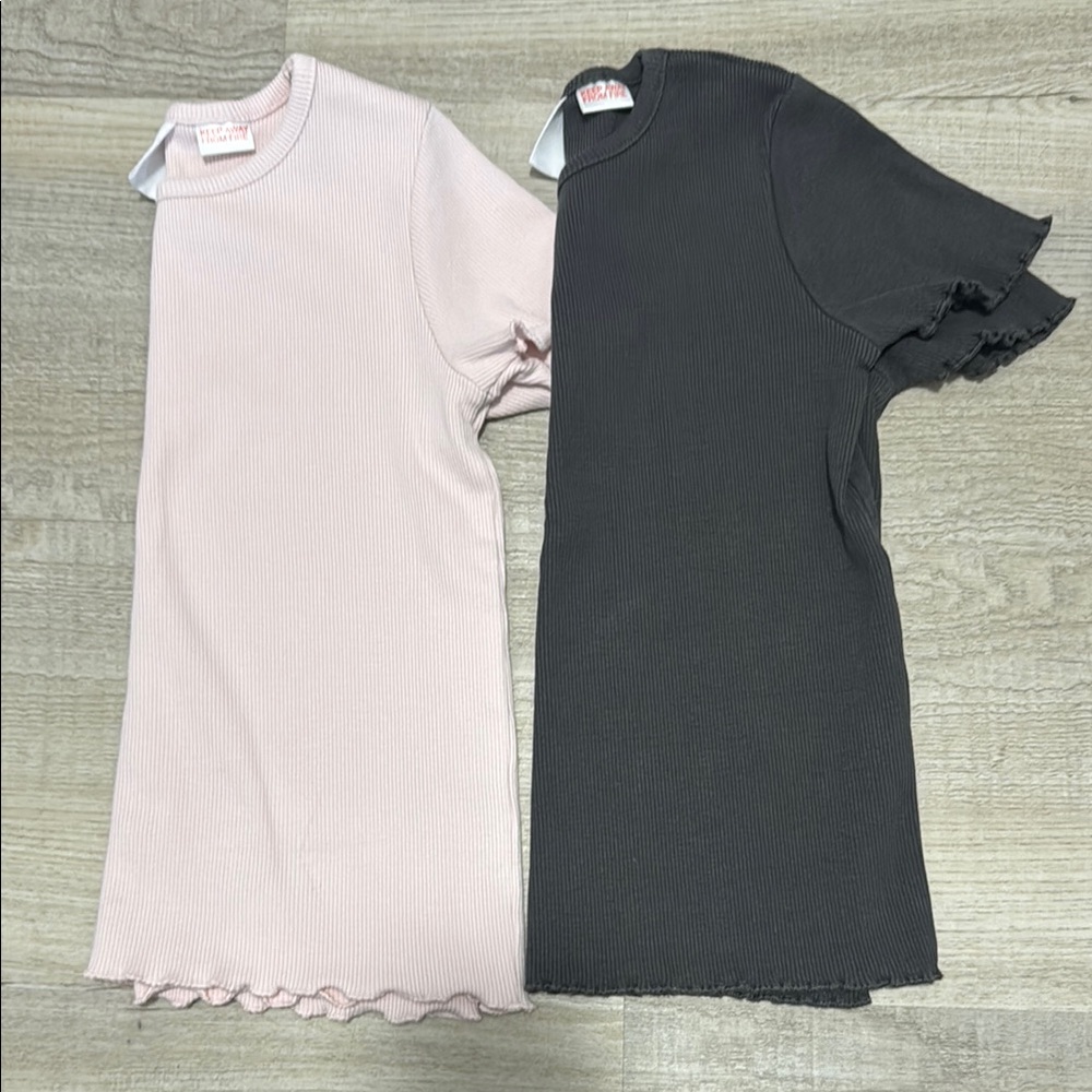 Zara Pink and Black Short Sleeve Tees
